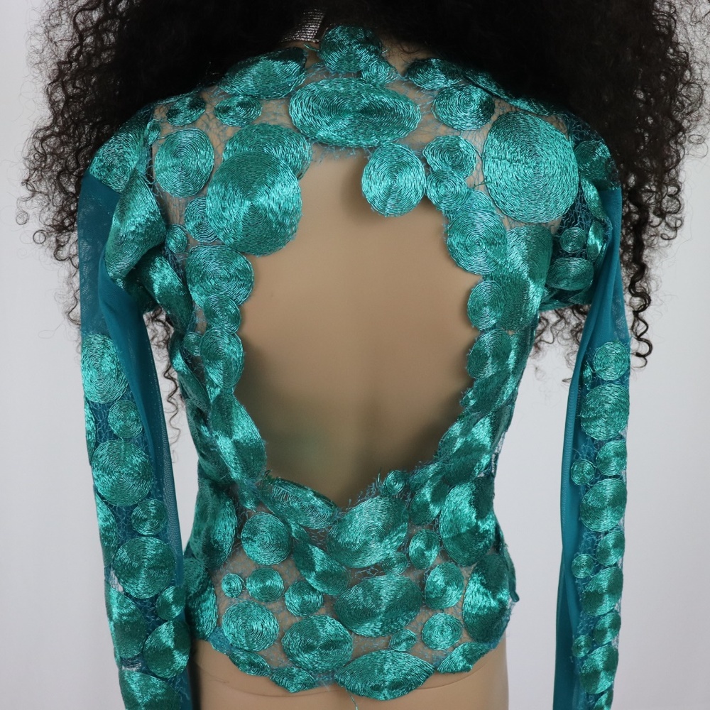 Custom made Turquoise top - Picture 3 of 4